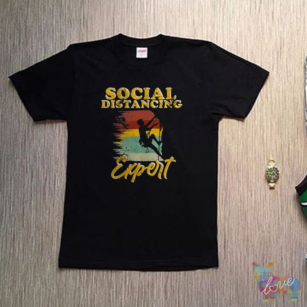 Womens Rock Climbing Social Distancing Expert Vintage